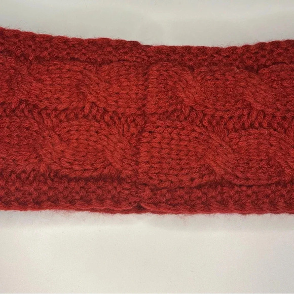 NWT C.C. Red Sherpa Knit Head Wrap Ear Muff Headband - Picture 5 of 6